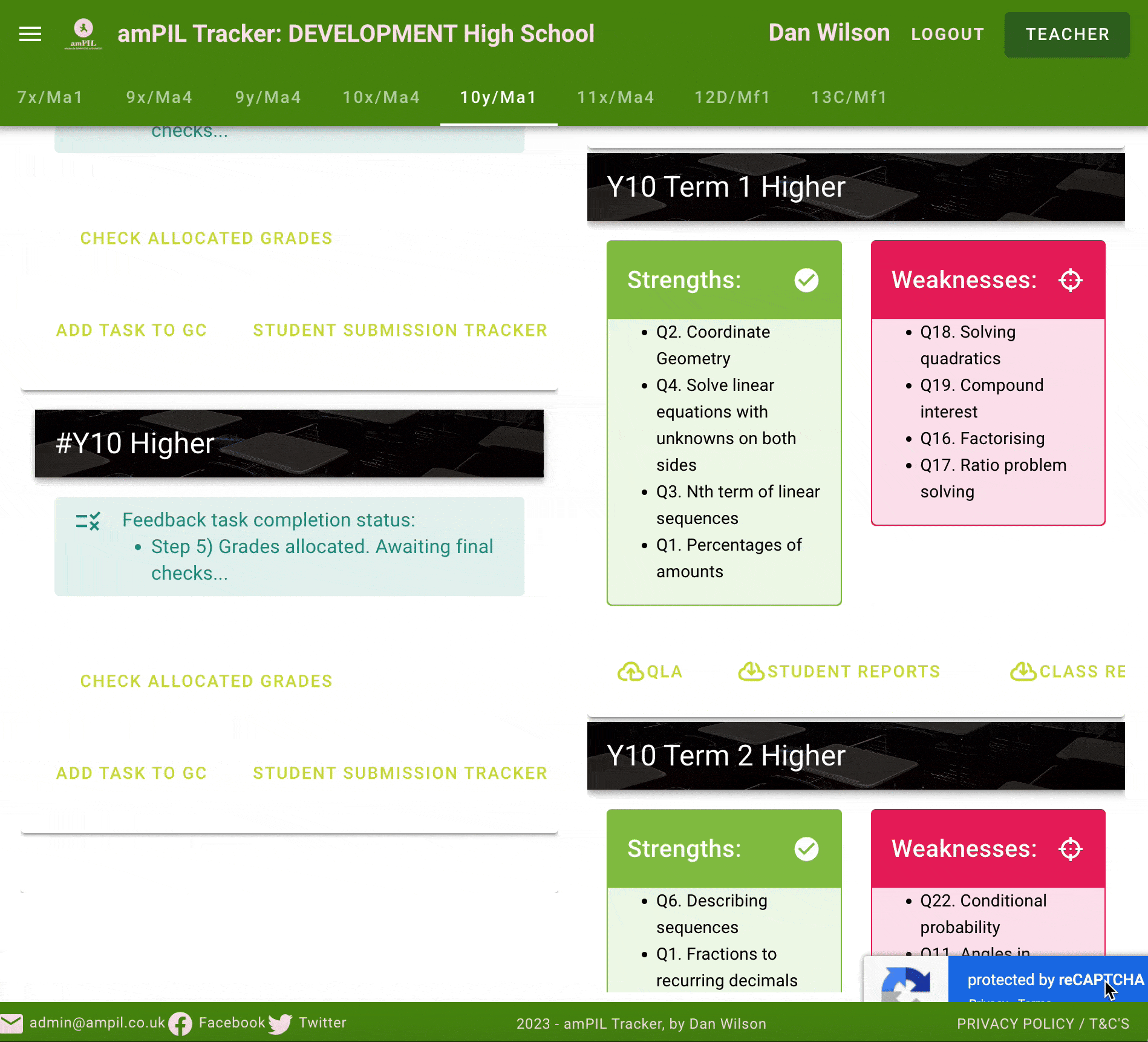 Grade allocation workflow